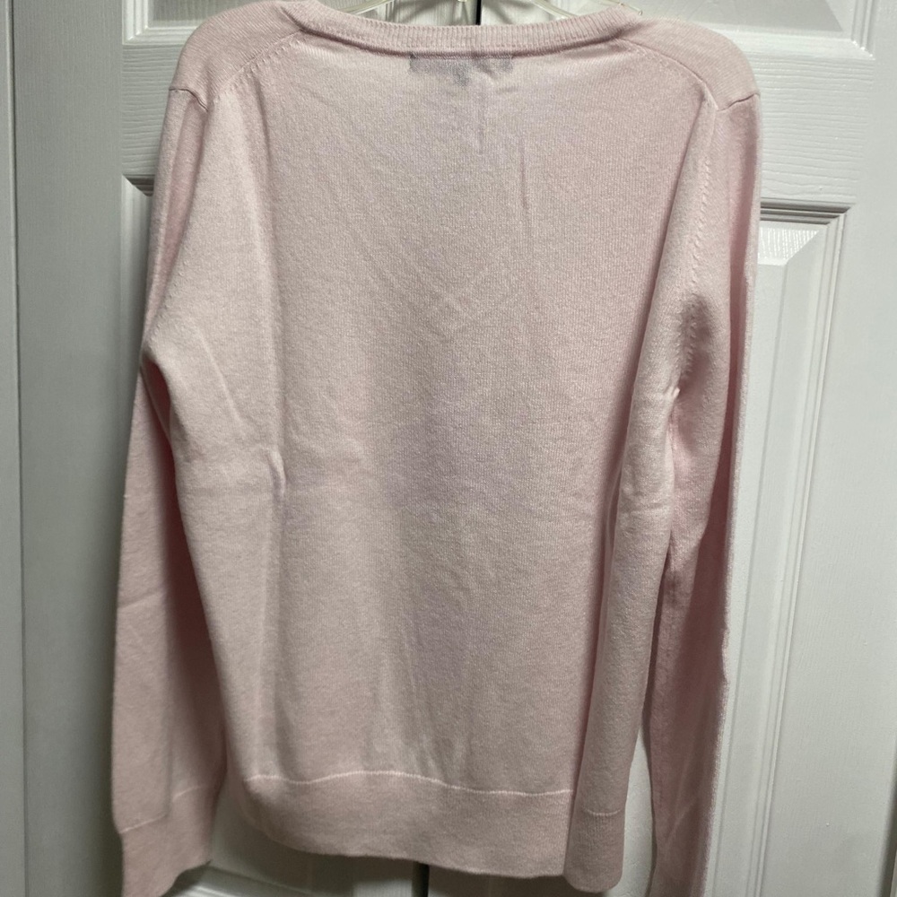 QUINCE women’s Mongolian Cashmere V- Neck Sweater in Minimal Pink M - Picture 6 of 13